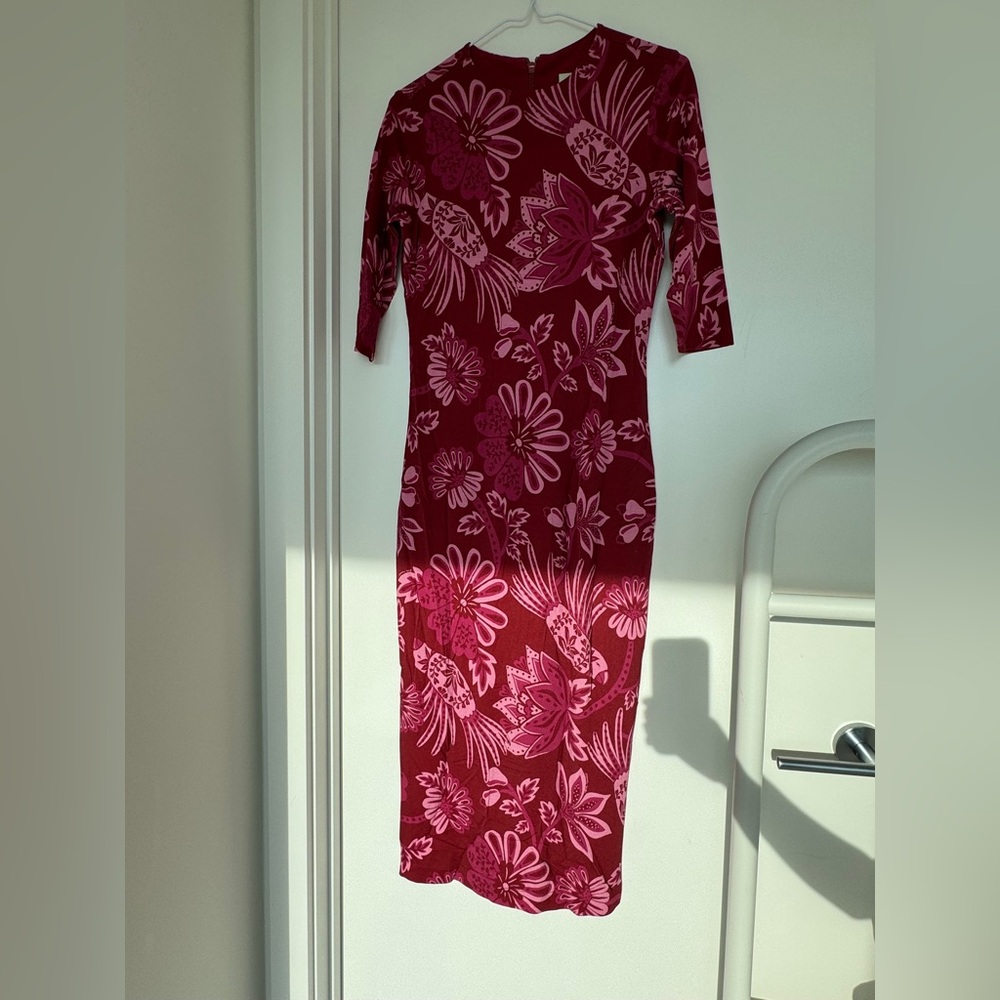 Farm Rio Black Lisbon Lenzing Ecovero Viscose Jersey Midi Dress